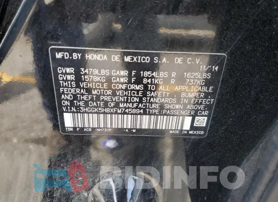 3HGGK5H8XFM745894 Photo# 12