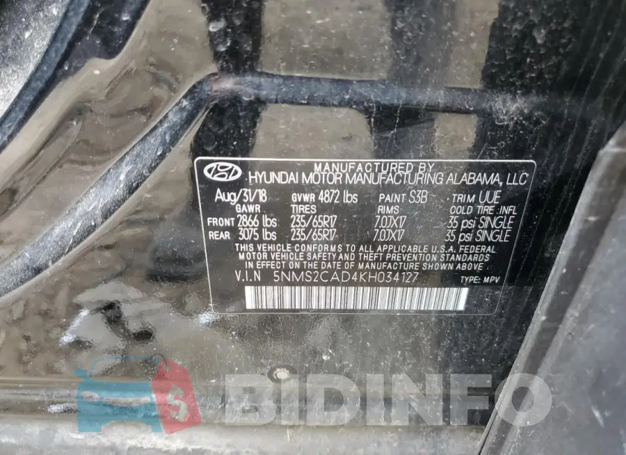 5NMS2CAD4KH034127 Photo# 13