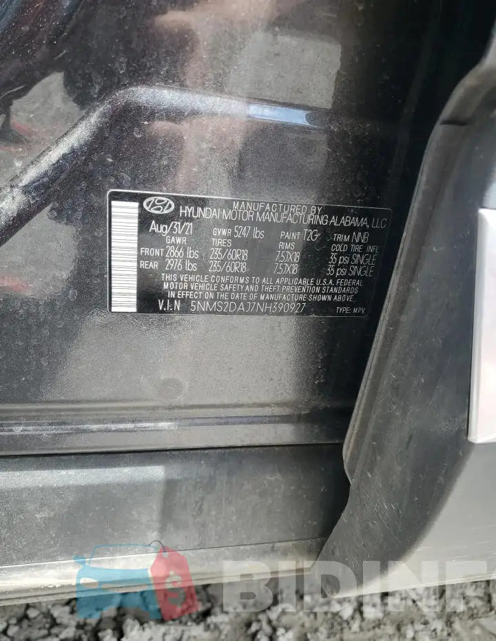 5NMS2DAJ7NH390927 Photo# 14