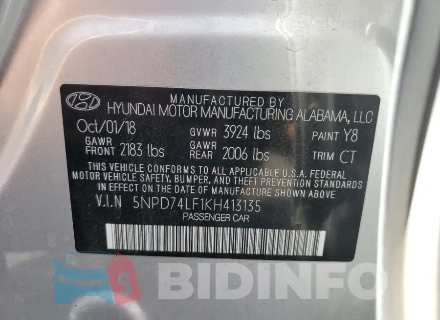 5NPD74LF1KH413135 Photo# 13