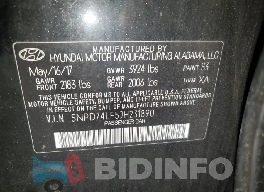 5NPD74LF5JH231890 Photo# 13
