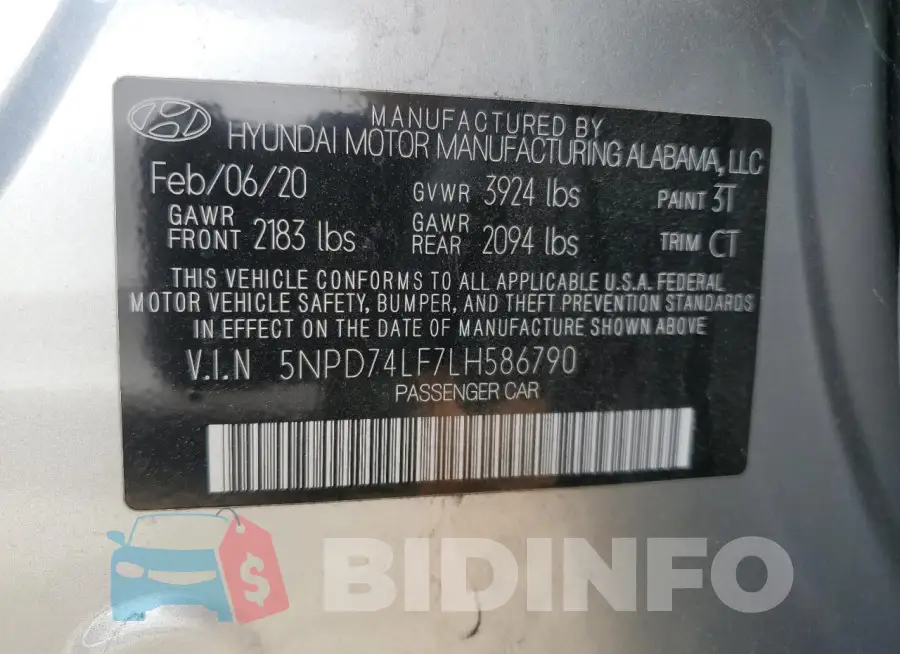 5NPD74LF7LH586790 Photo# 12