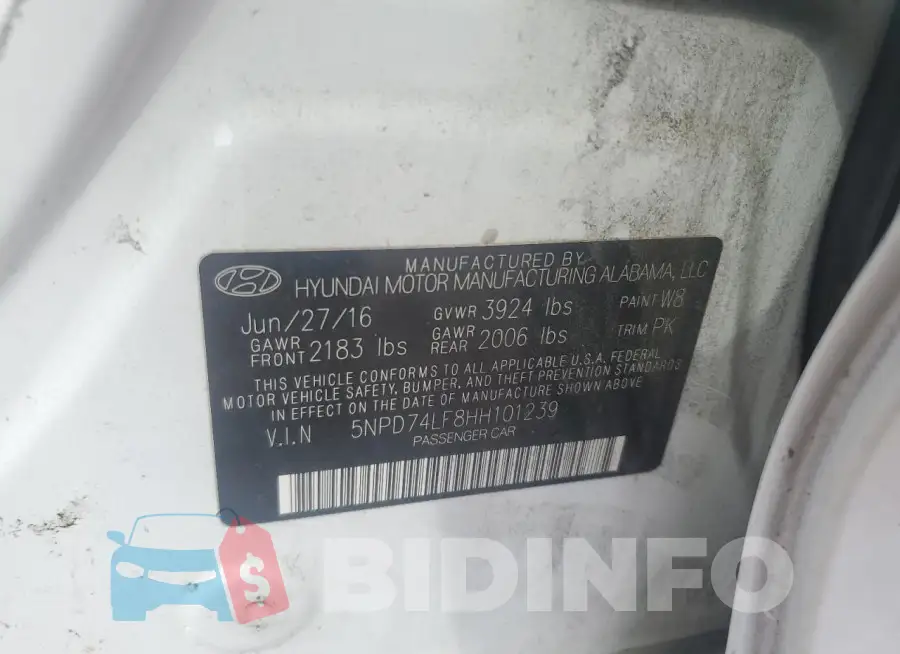 5NPD74LF8HH101239 Photo# 13