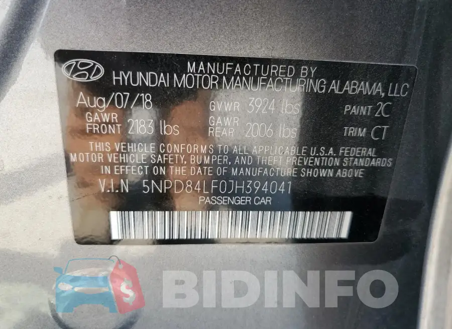 5NPD84LF0JH394041 Photo# 12