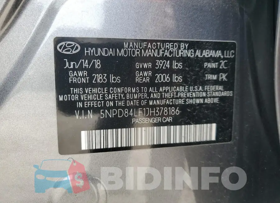 5NPD84LF1JH378186 Photo# 12