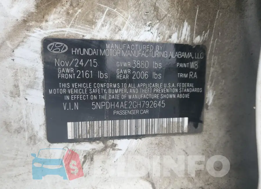 5NPDH4AE2GH792645 Photo# 12
