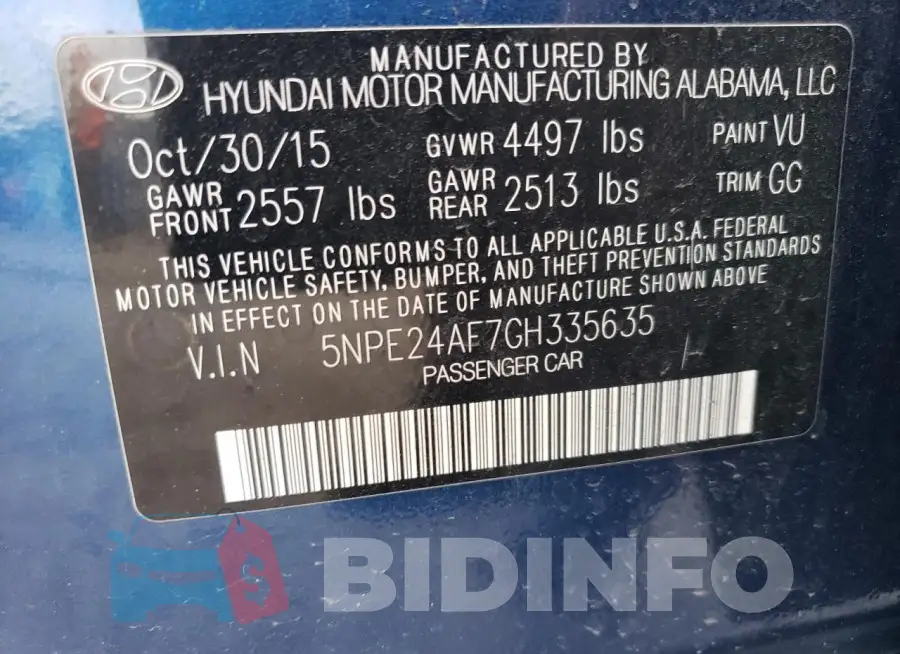 5NPE24AF7GH335635 Photo# 12