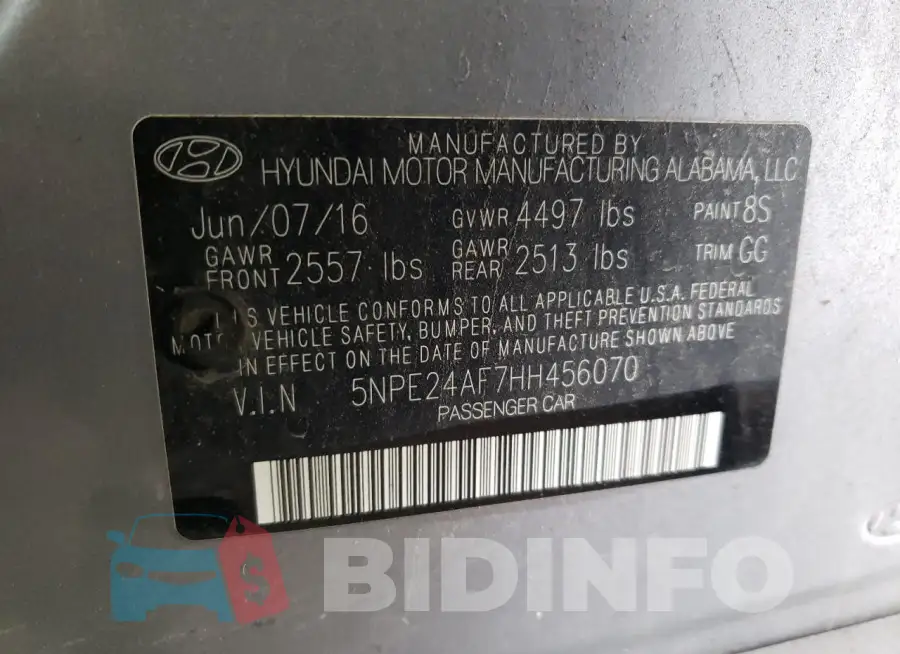 5NPE24AF7HH456070 Photo# 12