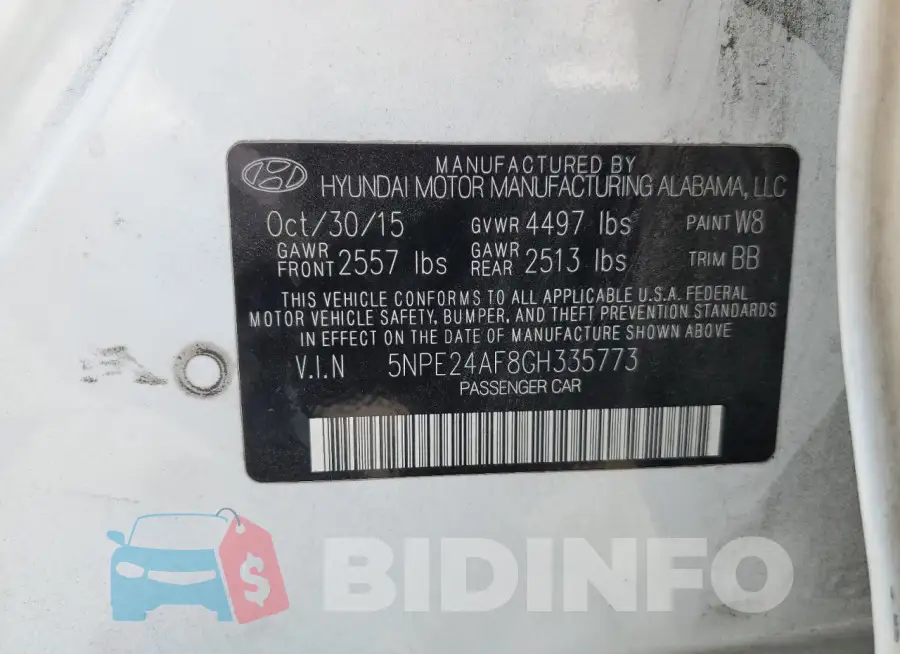 5NPE24AF8GH335773 Photo# 12