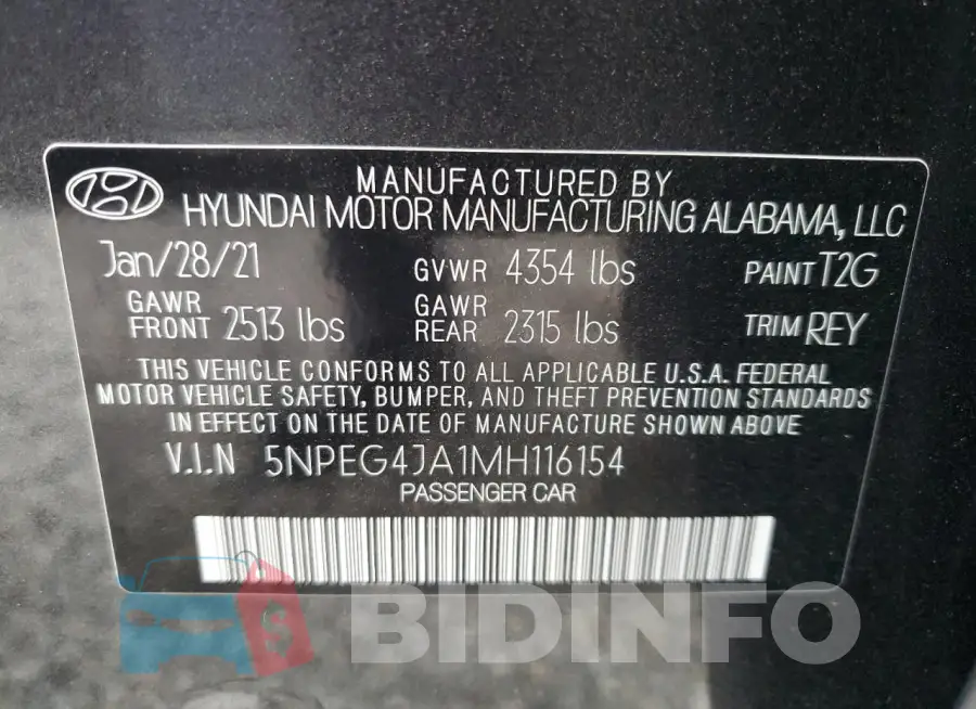 5NPEG4JA1MH116154 Photo# 12