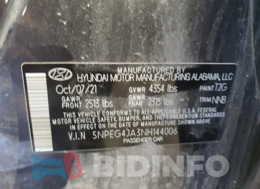 5NPEG4JA3NH144006 Photo# 12