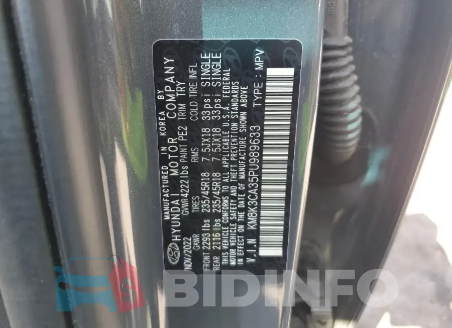 KM8K3CA35PU989633 Photo# 12