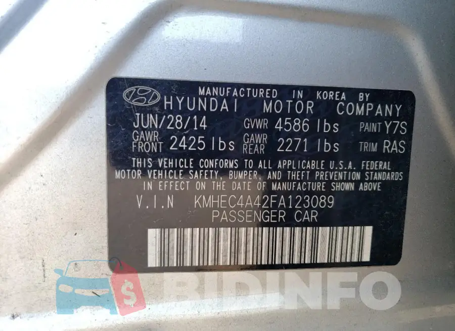 KMHEC4A42FA123089 Photo# 12