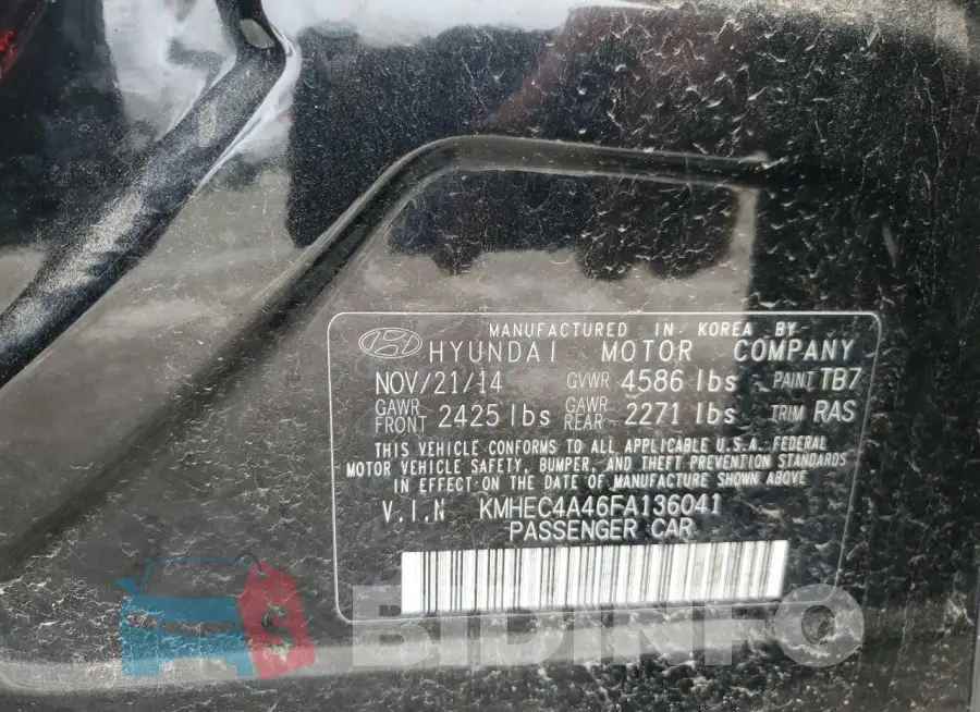 KMHEC4A46FA136041 Photo# 12
