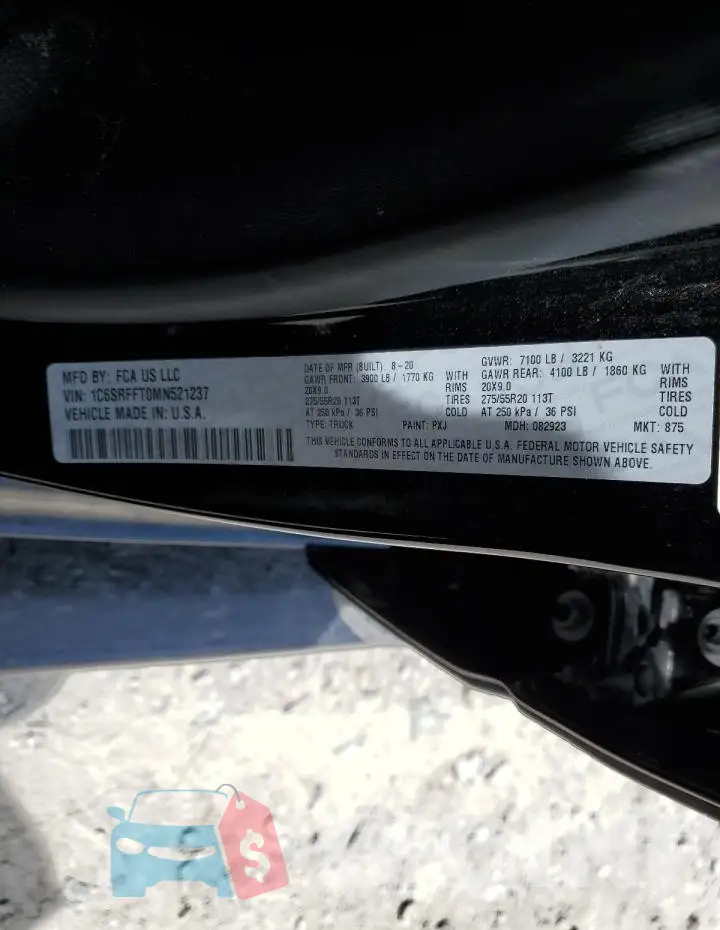1C6SRFFT0MN521237 Photo# 12
