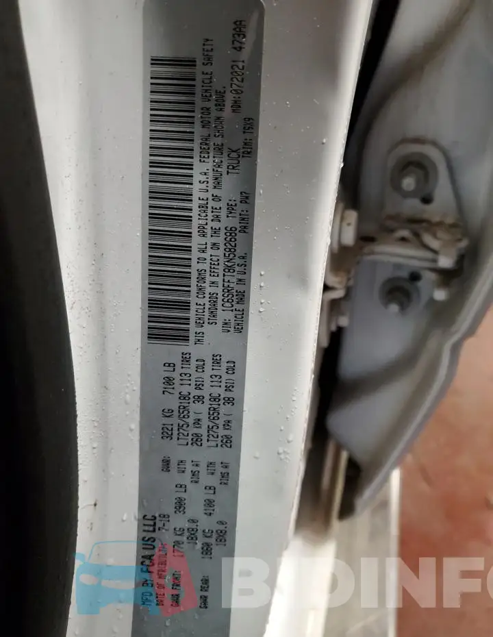 1C6SRFFT8KN582686 Photo# 12
