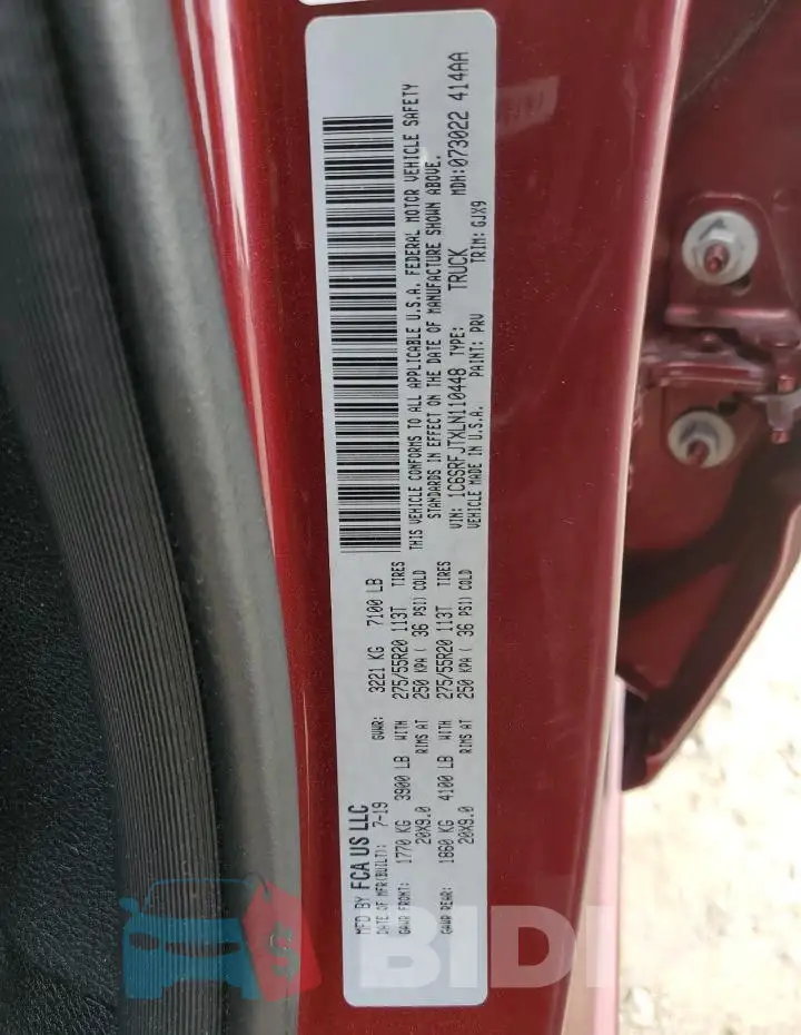 1C6SRFJTXLN110448 Photo# 12