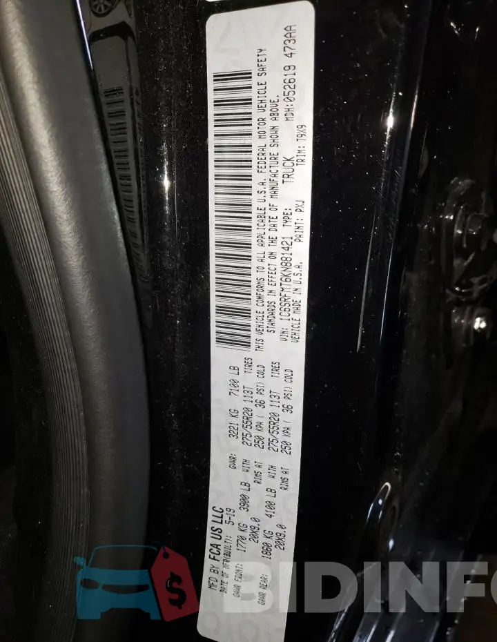 1C6SRFMT6KN881421 Photo# 13