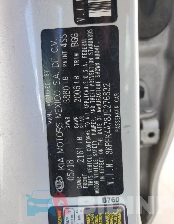 3KPFK4A78JE276832 Photo# 12