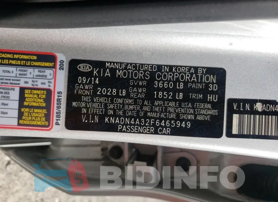 KNADN4A32F6465949 Photo# 12
