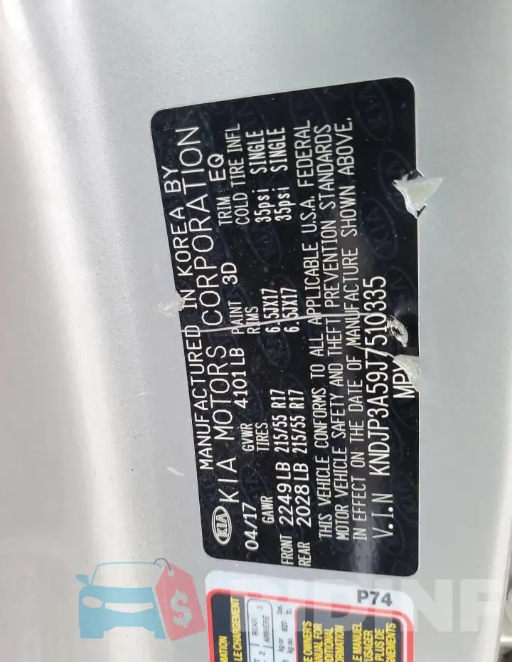 KNDJP3A59J7510335 Photo# 12