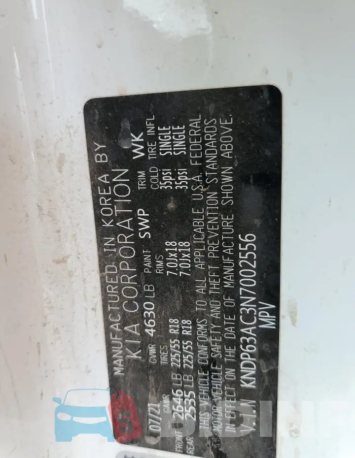 KNDP63AC3N7002556 Photo# 13