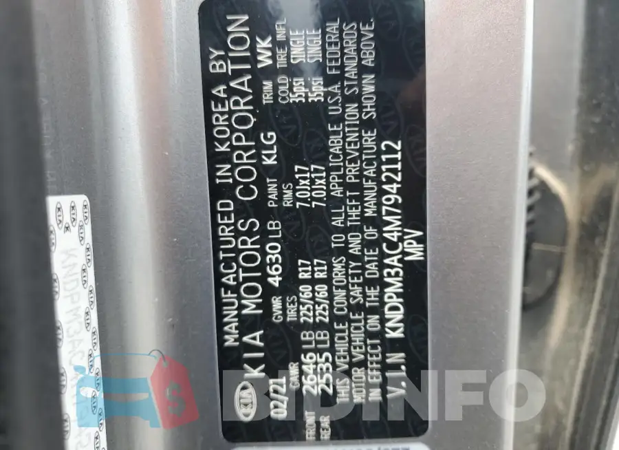 KNDPM3AC4M7942112 Photo# 13