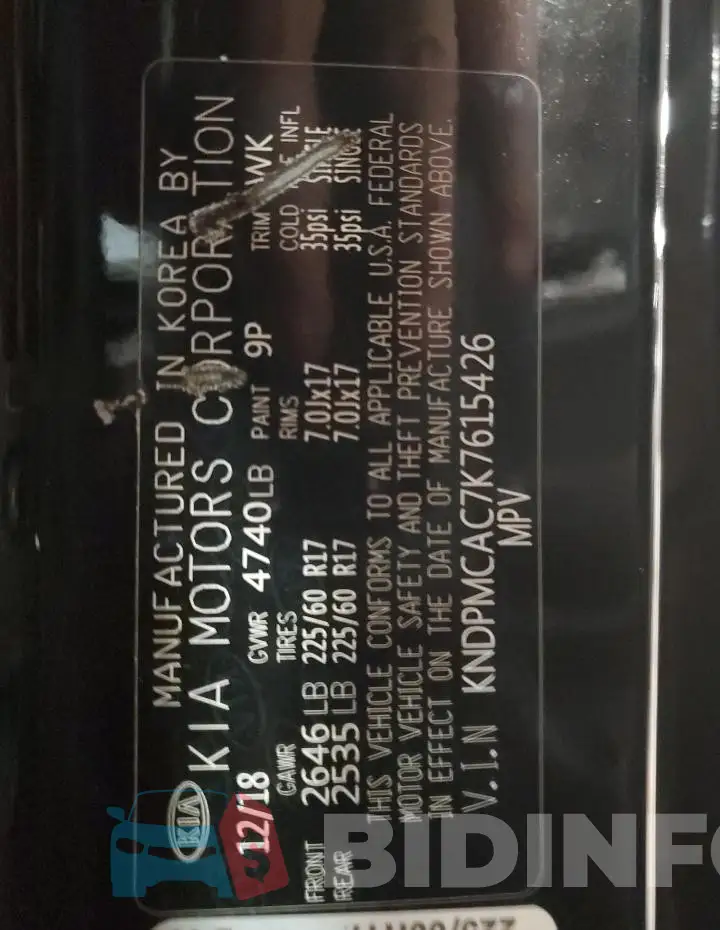 KNDPMCAC7K7615426 Photo# 13
