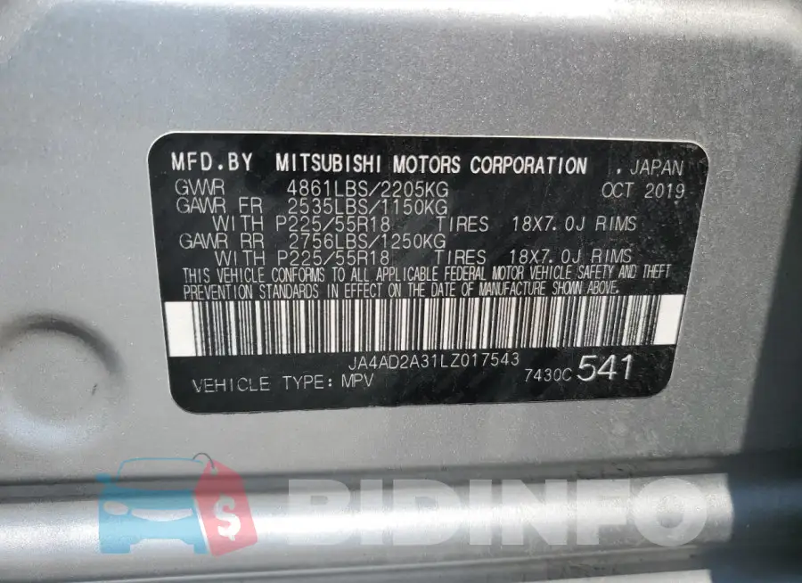 JA4AD2A31LZ017543 Photo# 14