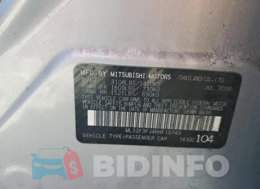ML32F3FJ4HHF10749 Photo# 13
