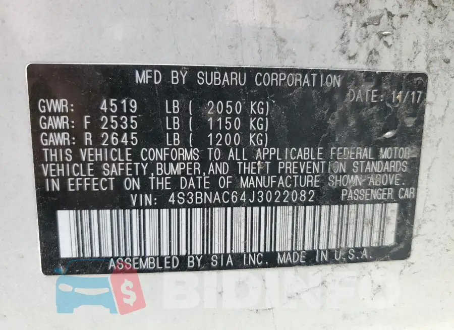 4S3BNAC64J3022082 Photo# 12
