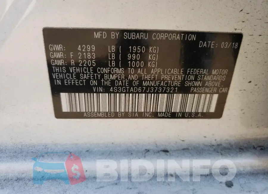 4S3GTAD67J3737321 Photo# 12