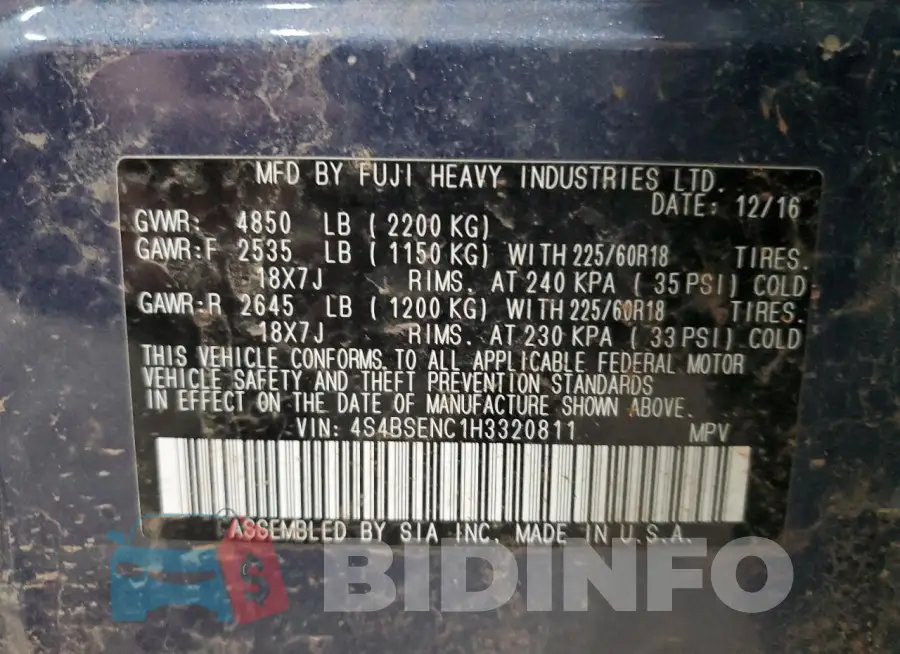 4S4BSENC1H3320811 Photo# 14