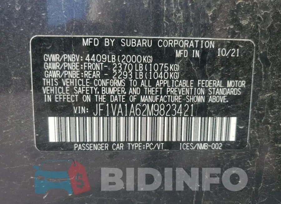 JF1VA1A62M9823421 Photo# 12