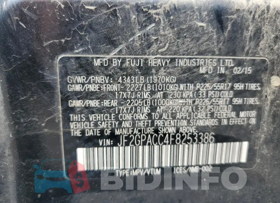 JF2GPACC4F8253386 Photo# 12