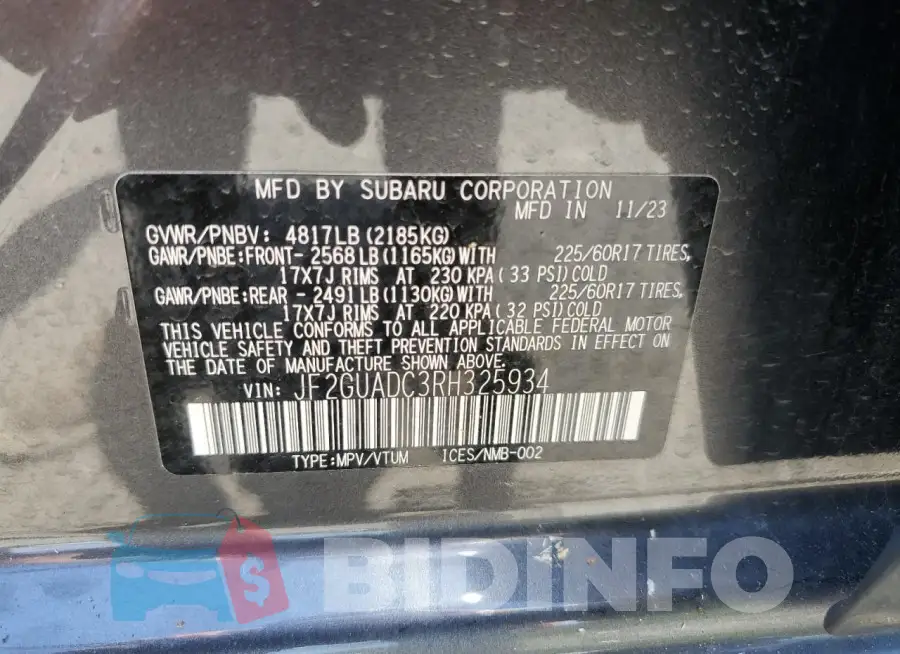 JF2GUADC3RH325934 Photo# 13
