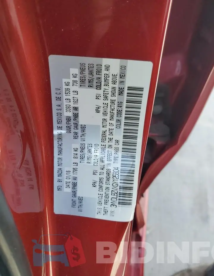 3MYDLBZVXGY125804 Photo# 12