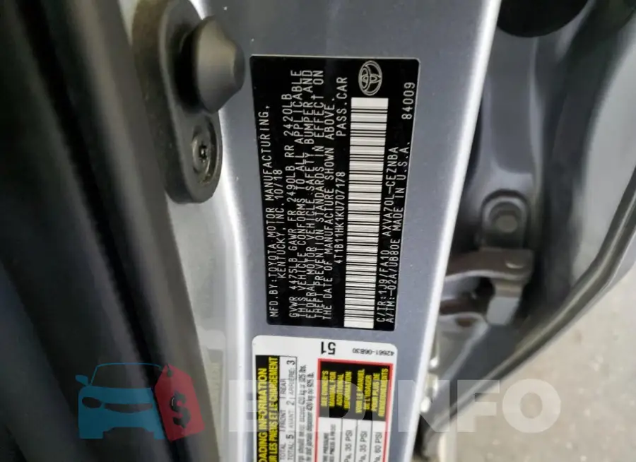 4T1B11HK1KU707178 Photo# 13