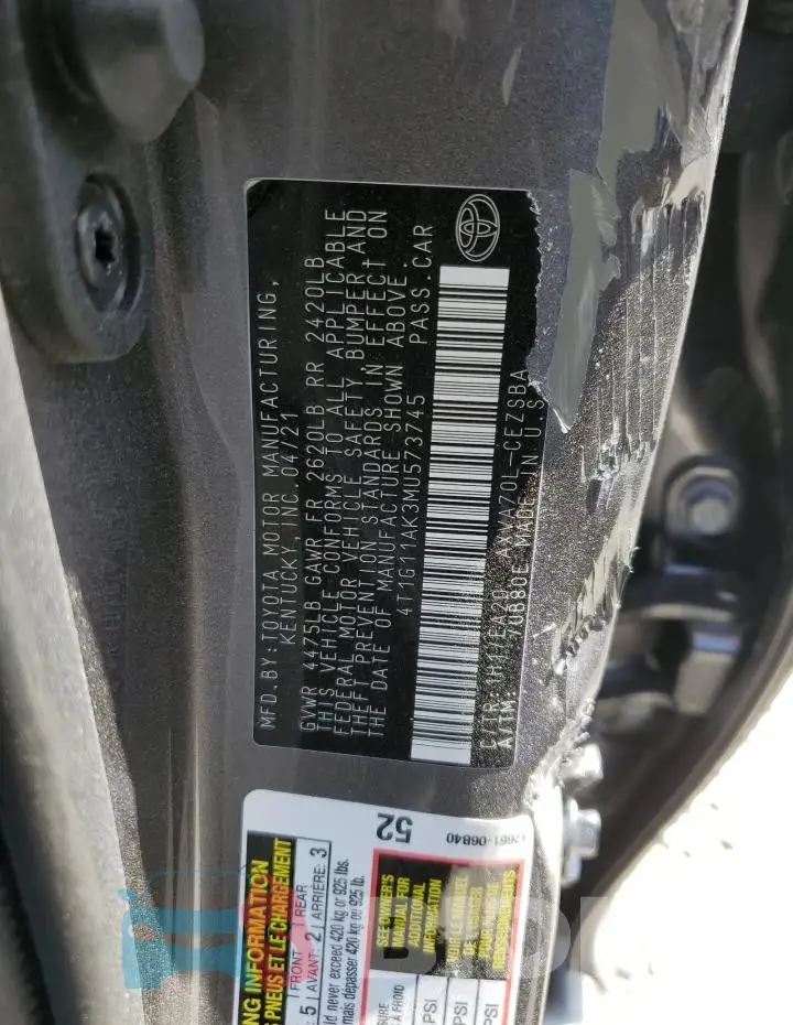 4T1G11AK3MU573745 Photo# 12