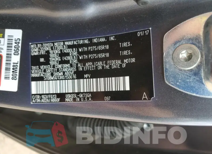5TDBW5G13HS150616 Photo# 13