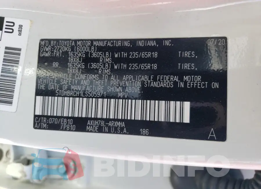 5TDHBRCH1LS505971 Photo# 13