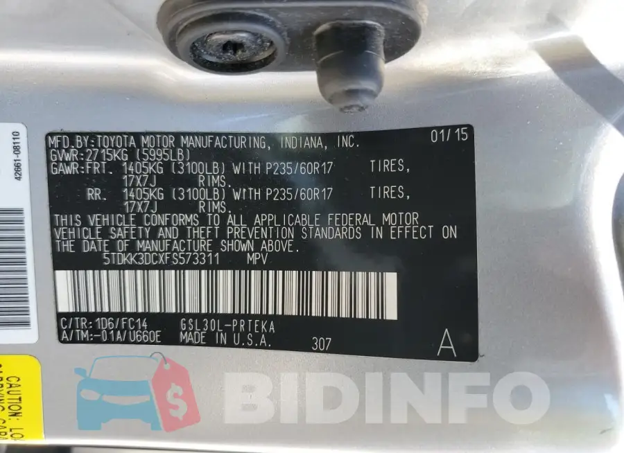 5TDKK3DCXFS573311 Photo# 13
