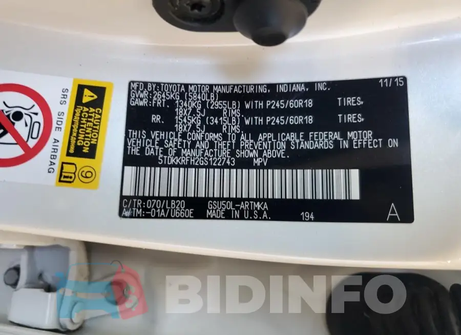 5TDKKRFH2GS122743 Photo# 13