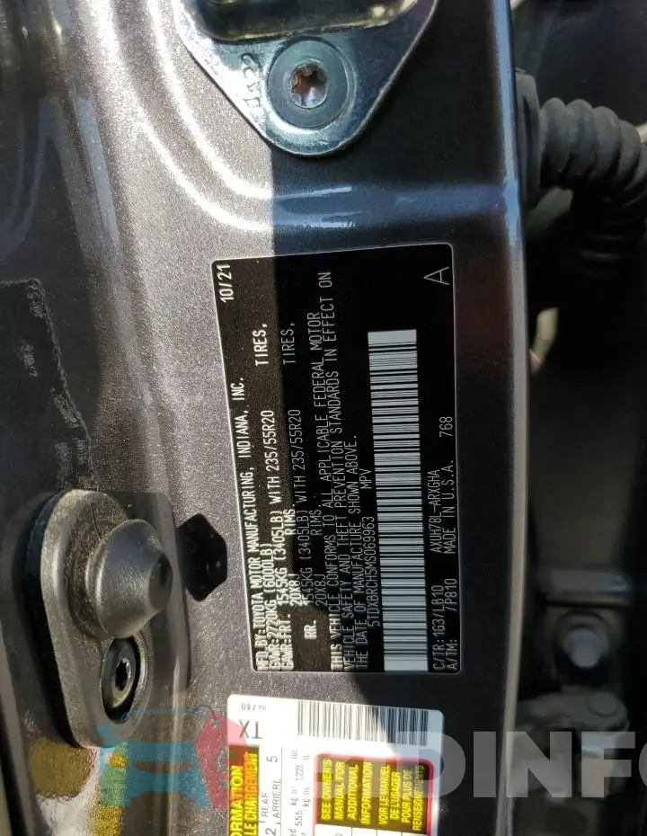 5TDXBRCH5MS069963 Photo# 13