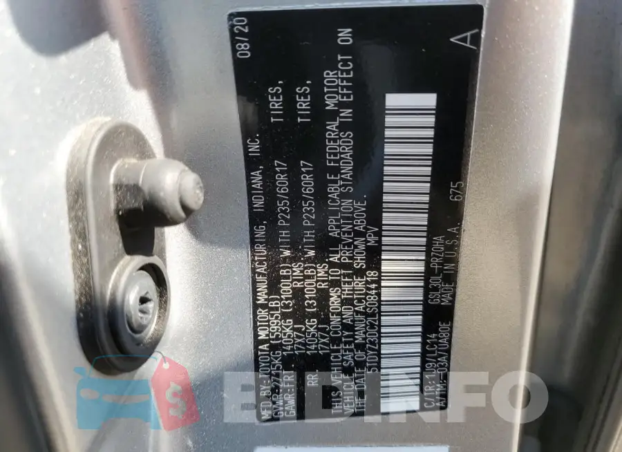 5TDYZ3DC2LS084418 Photo# 13