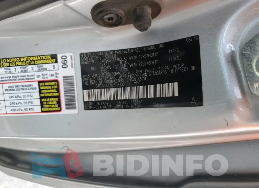 5TDZZ3DC0LS031351 Photo# 13