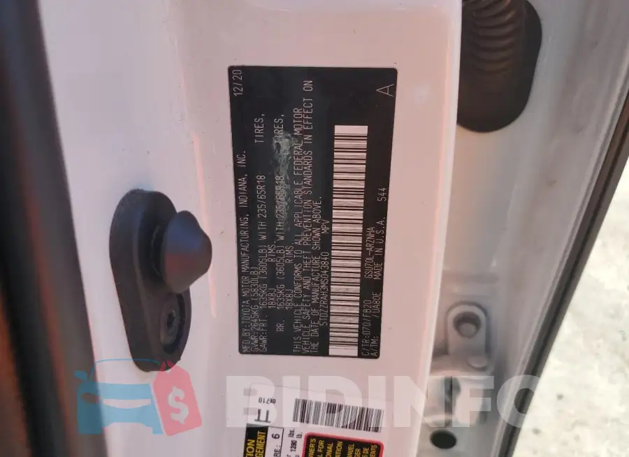5TDZZRAH3MS043840 Photo# 13