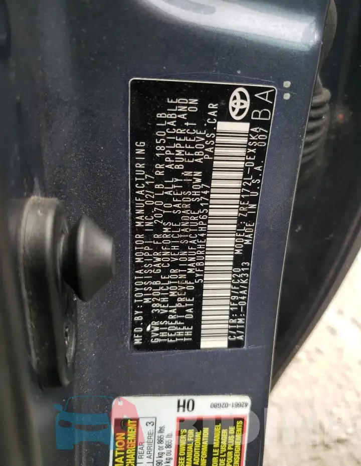 5YFBURHE4HP651747 Photo# 12