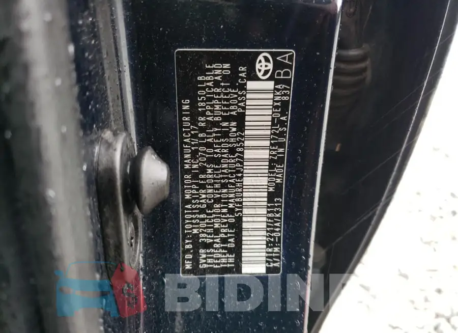 5YFBURHE4JP778522 Photo# 12
