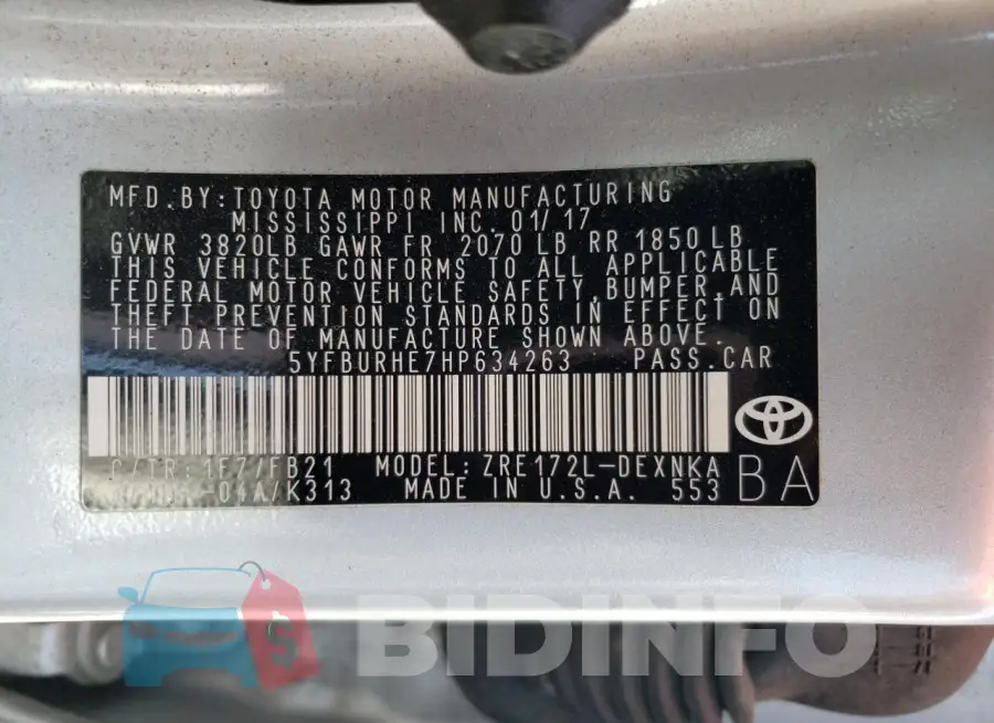 5YFBURHE7HP634263 Photo# 12